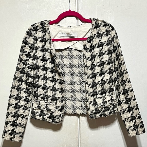 IRO Hope Houndstooth Jacket in Black/White, Sz 34 - Picture 5 of 15